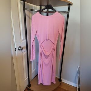 Elegant Long Sleeve Pink Dress